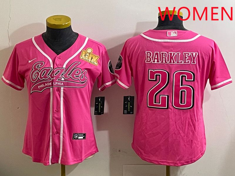 Women Philadelphia Eagles #26 Barkley Pink Jointly Name 2025 Nike Limited NFL Jersey style 5->women nfl jersey->Women Jersey